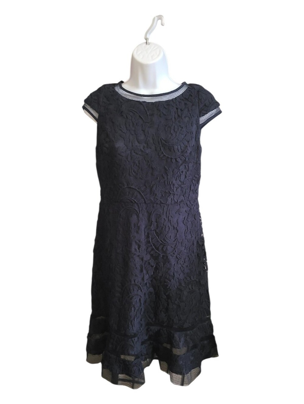 Classic Black Lace A-Line Dress